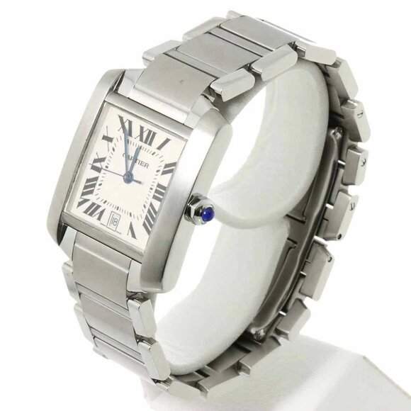 Cartier Tank Francaise LM W51002Q3 Automatic Silver Dial Mens Watch 90277629 - Picture 1 of 7